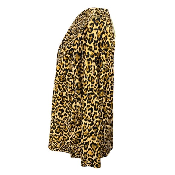 New Michael Michael Kors Top Leopard Pullover Size L Large - Picture 2 of 7